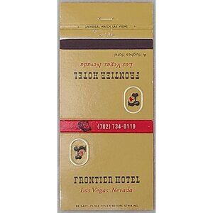 Vintage Frontier Hotel Las Vegas Matchbook Cover Hughes Hotel Pioneer Room